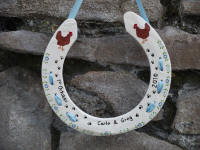 Hand Painted Horseshoes by Mary Edmunds